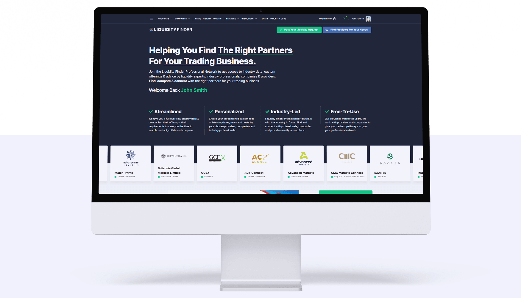 LiquidityFinder website homepage.